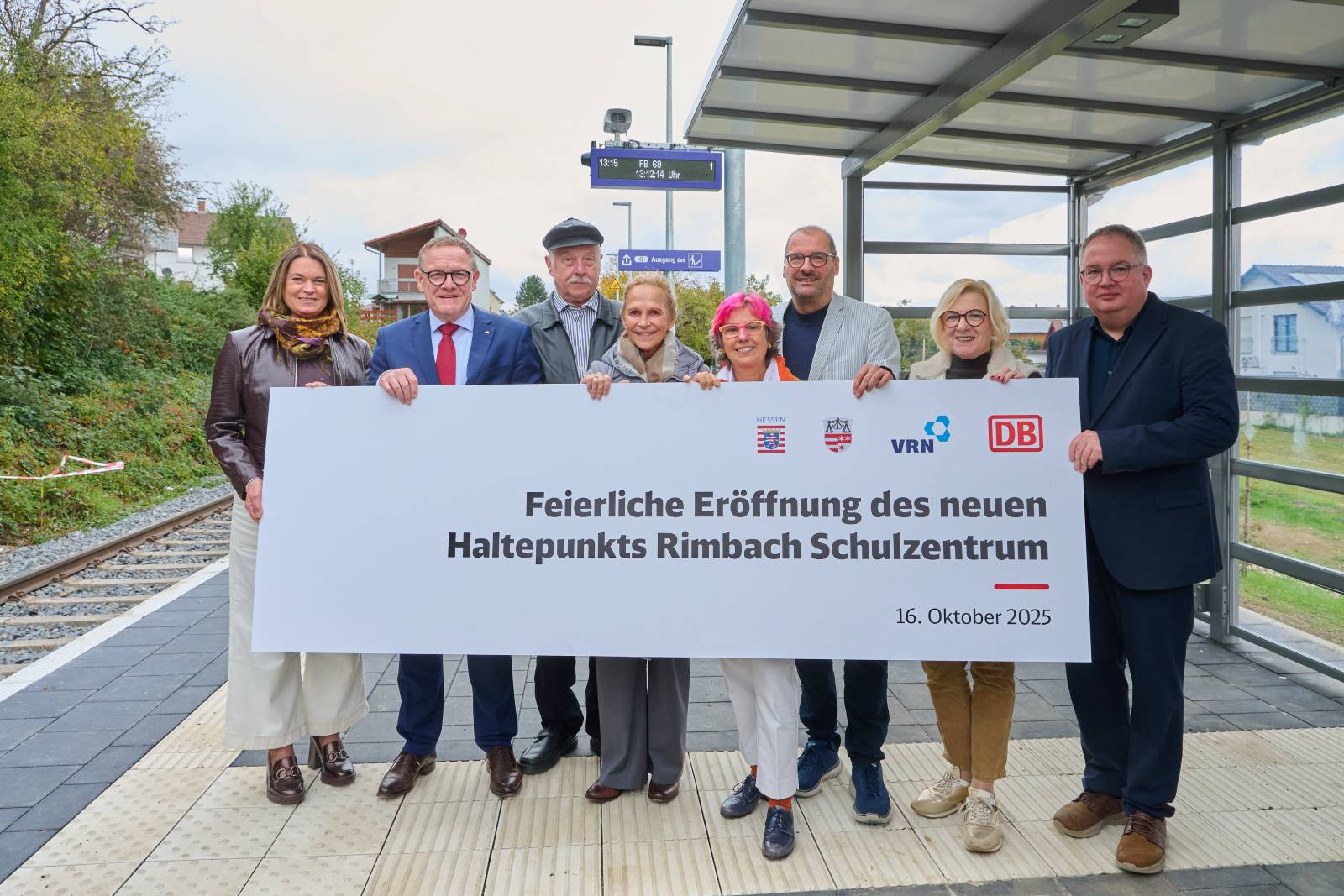Beteiligte bei der Inbetriebnahme (IBN) des Haltepunktes Rimbach Schulzentrum