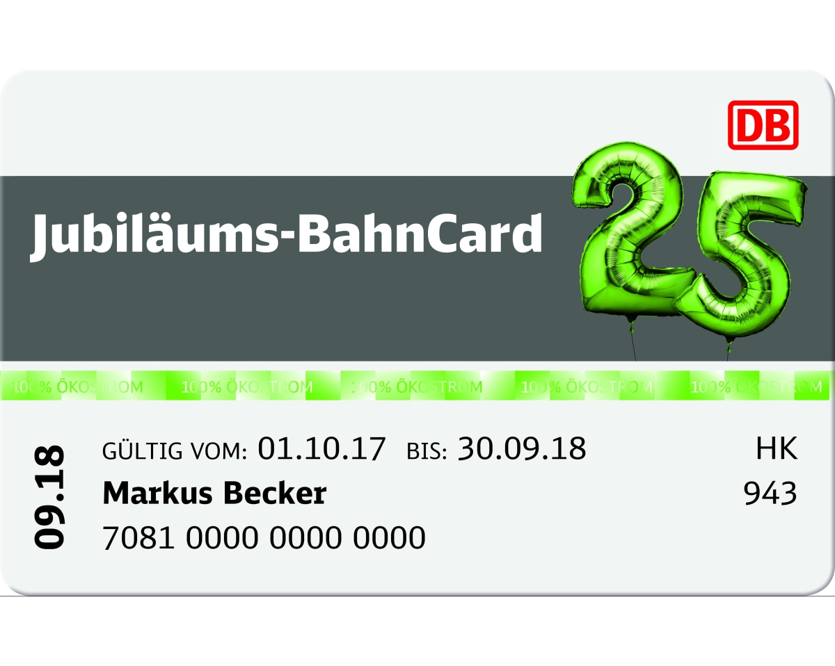 JubilГ¤ums Bahncard 25 JubilГ¤ums Bahncard 25