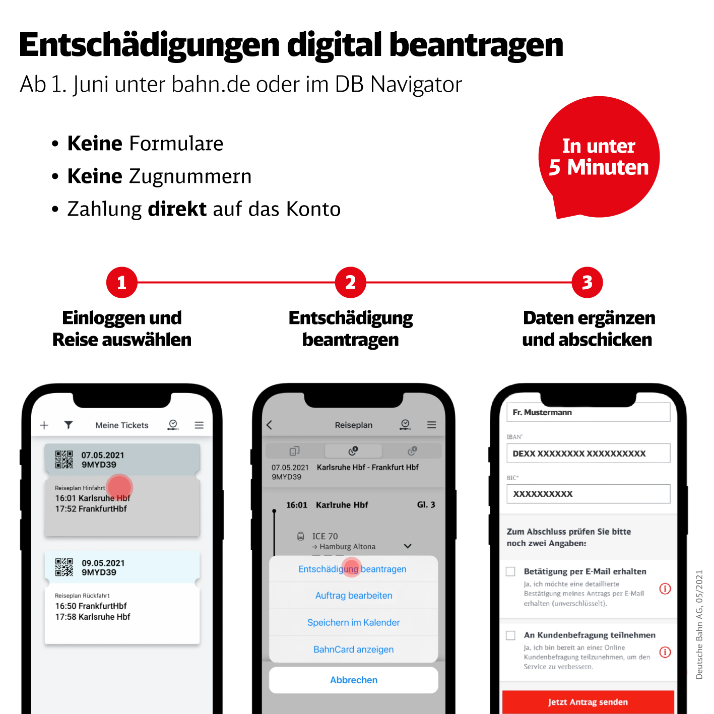 BahnTickets Digitale Entschädigung ab 1. Juni Deutsche