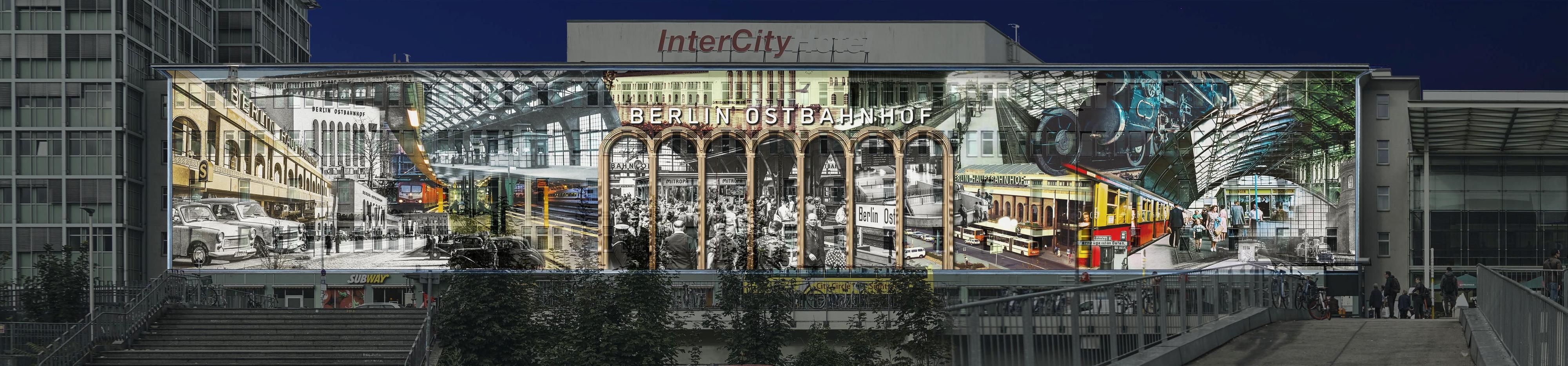 Quelle: Visualisierung/© Festival of Lights Berliner Ostbahnhof illuminiert