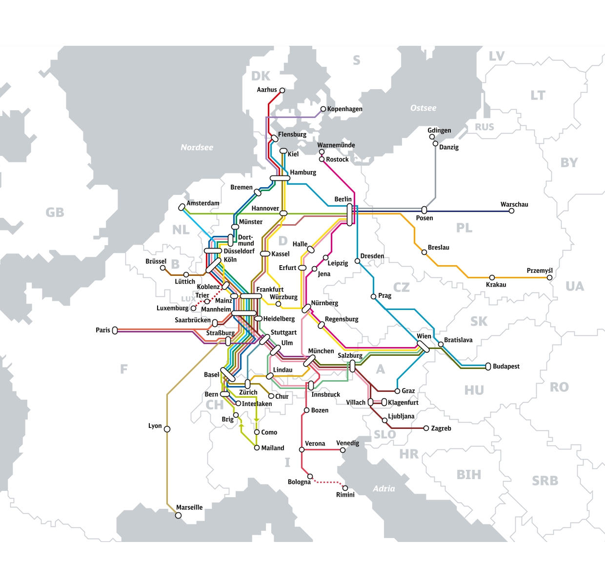 Lininennetz internationaler Fernverkehr 2023