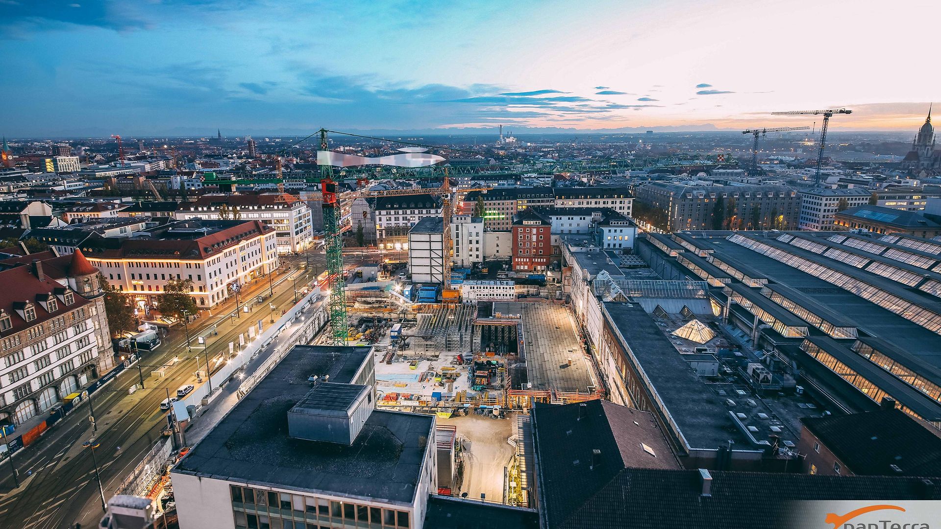 Vogelperspektive Hauptbahnhof München 2. Stammstrecke