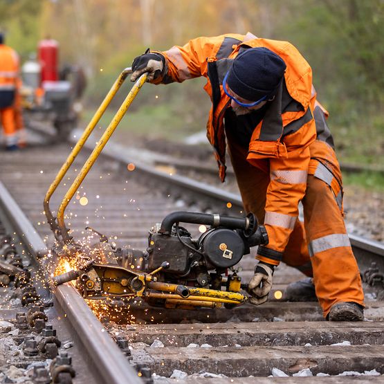 Gleibauarbeiter bei Arbeit