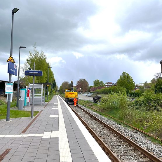 Bauarbeiten am Bahnhof Weener