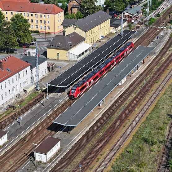 Luftaufnahme Bahnhof Hoyerswerda