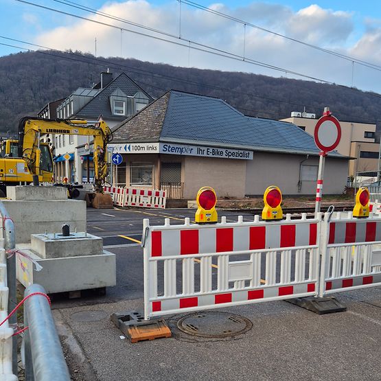 Bauarbeiten am Bahnübergang Trier-Zewen