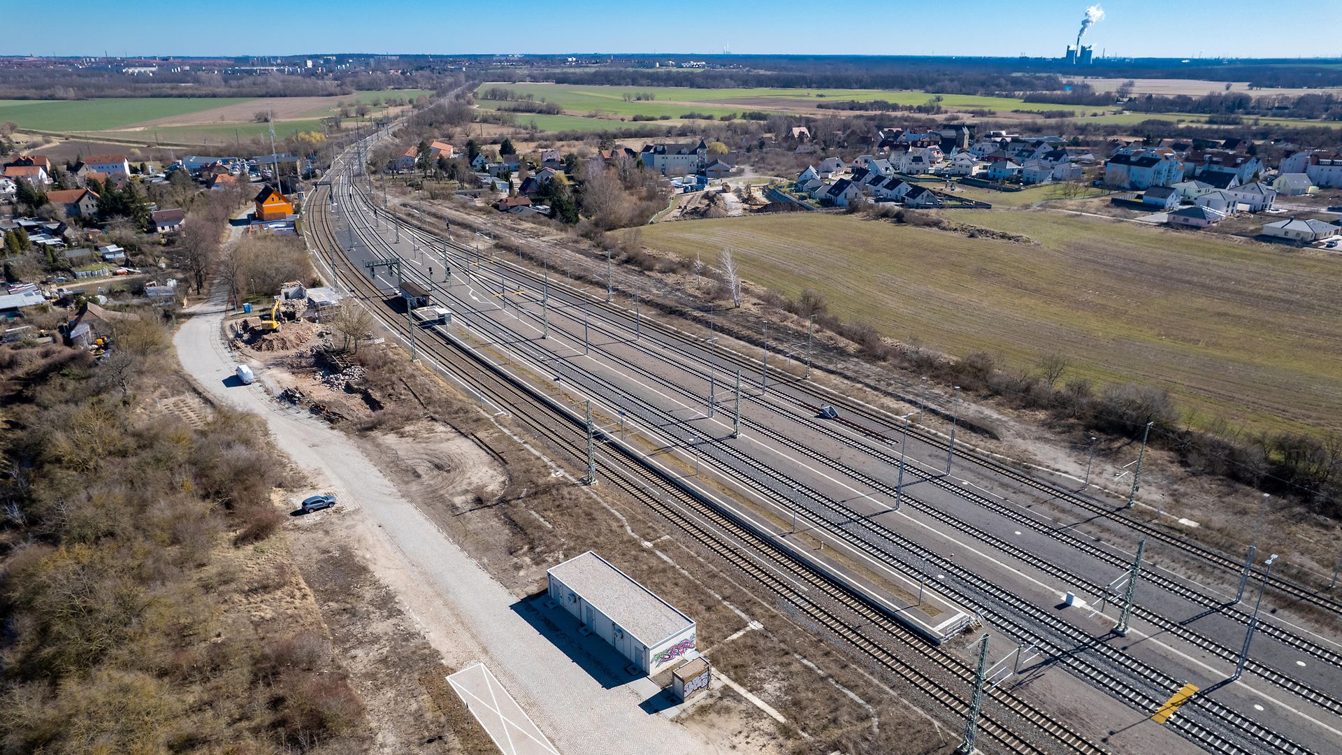 Luftbild Baustelle Angersdorf - äußerer Bahnknoten Halle (Saale)