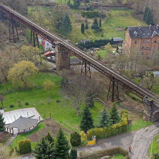 Luftbildaufnahme Oschütztalviadukt 2022