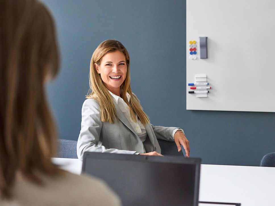 a woman in a meeting