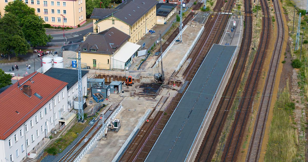 Bauarbeiten am Bahnhof Hoyerswerda schreiten voran
