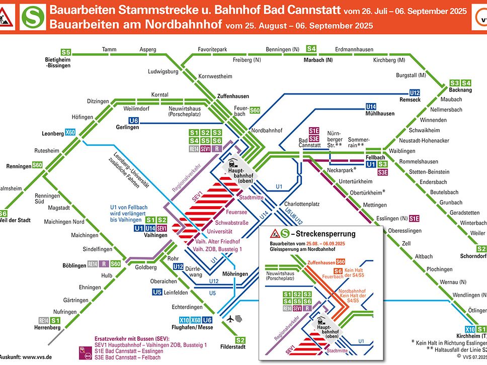 Netz des VVS 