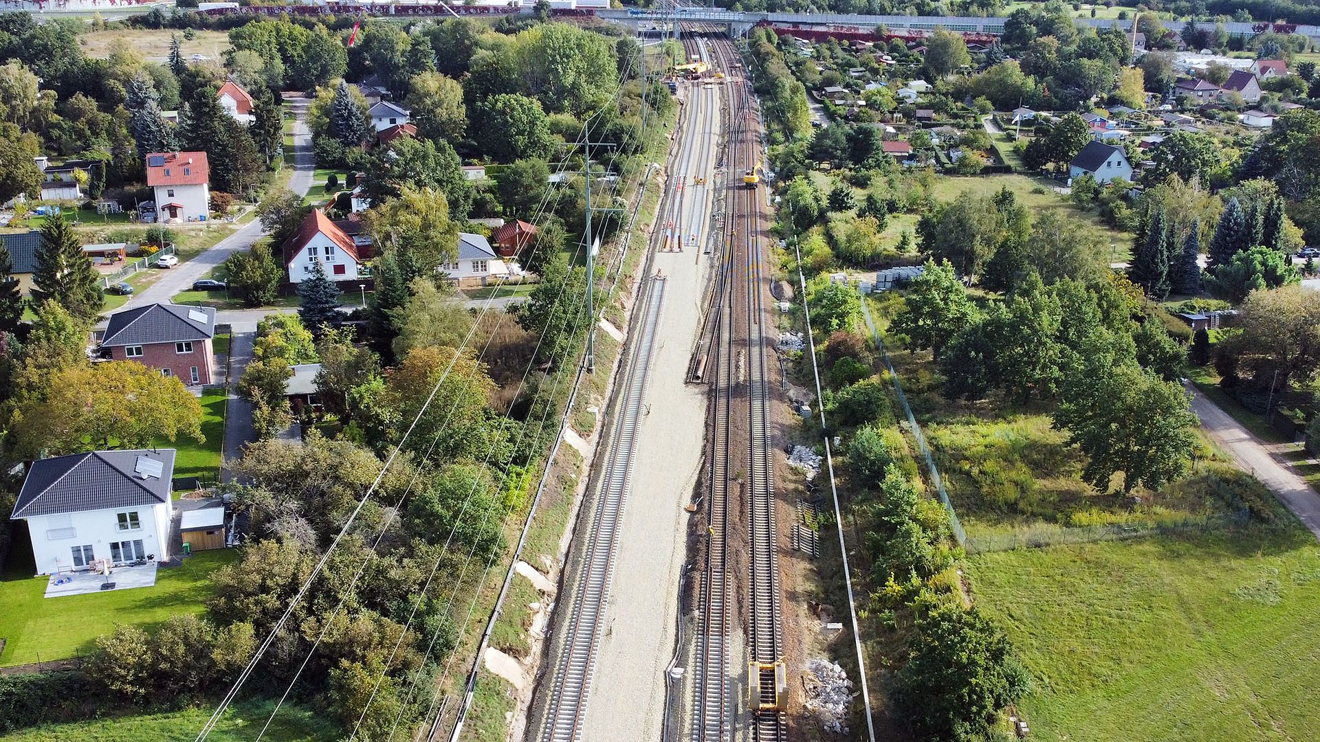 Blick in Richtung Osten auf den Berliner Außenring