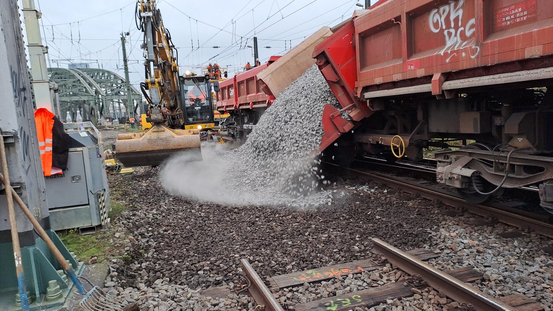 Ausladen Schotter