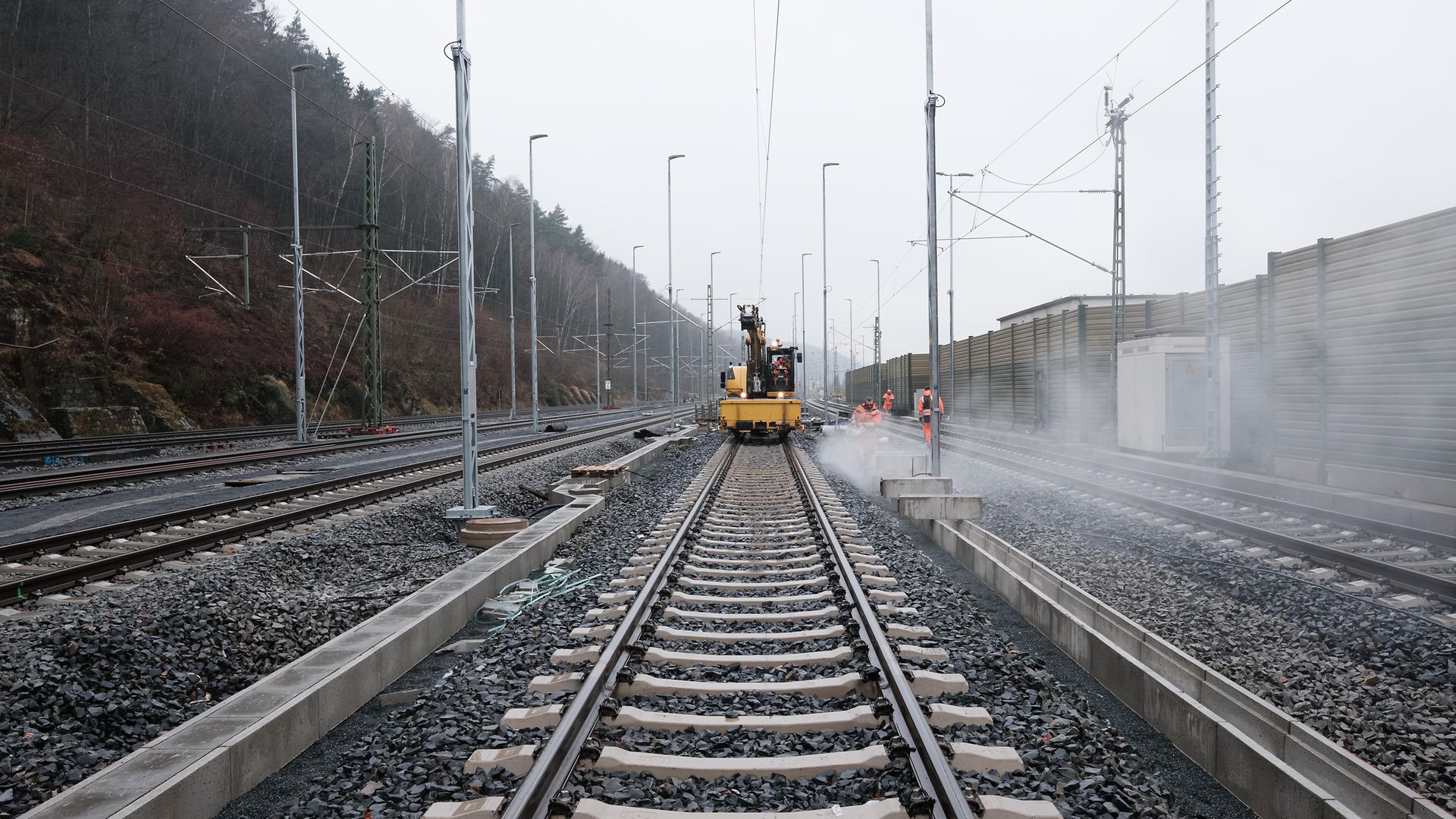 Bauarbeiten an der Strecke im Oberen Elbtal