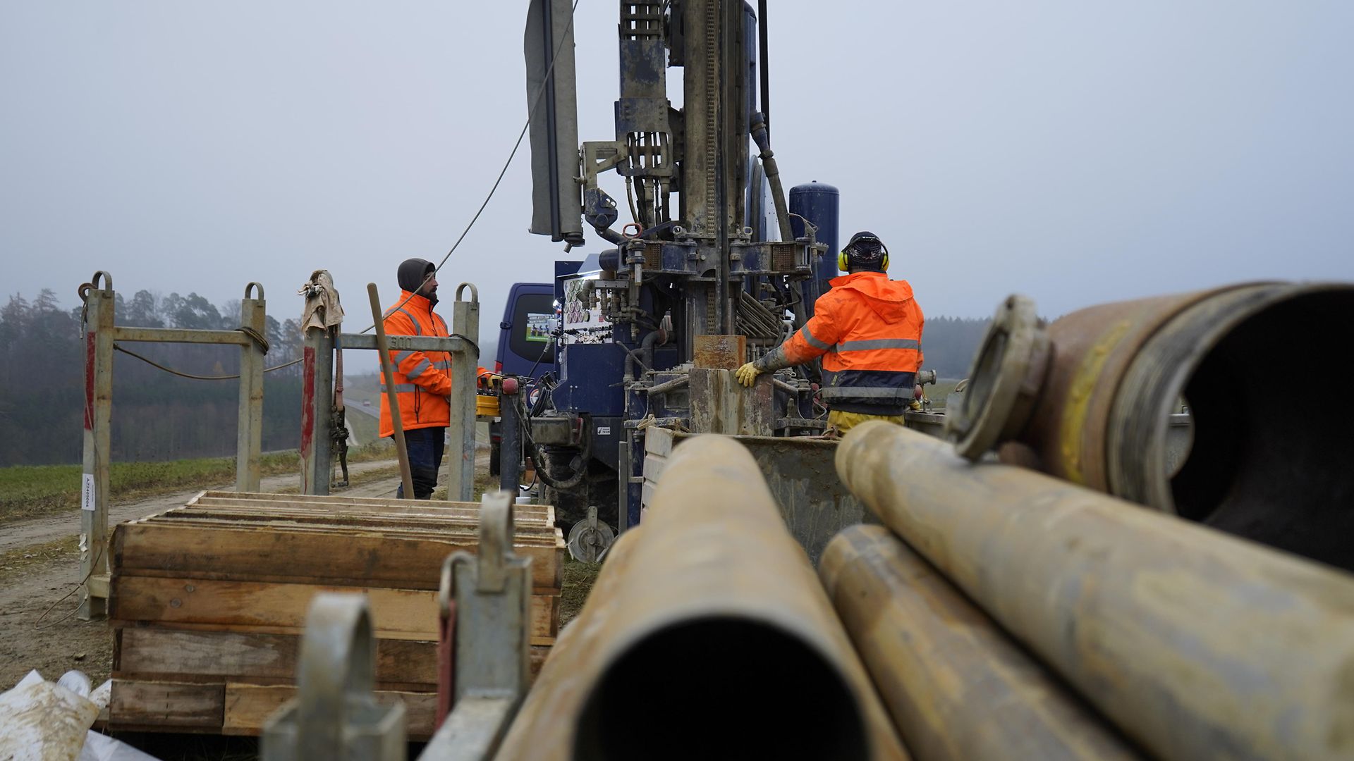 Nahaufnahme einer Probebohrung bei Adelsried 
