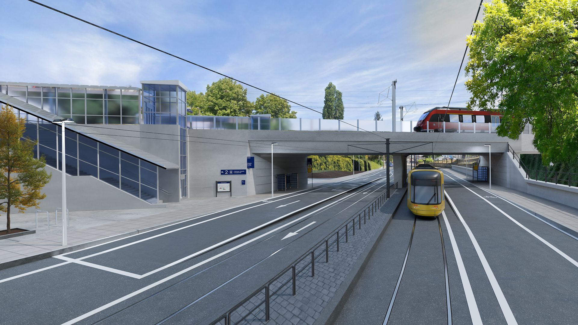 Visualisierungen - moderner Verkehrsknoten in Dresden-Cotta Nord