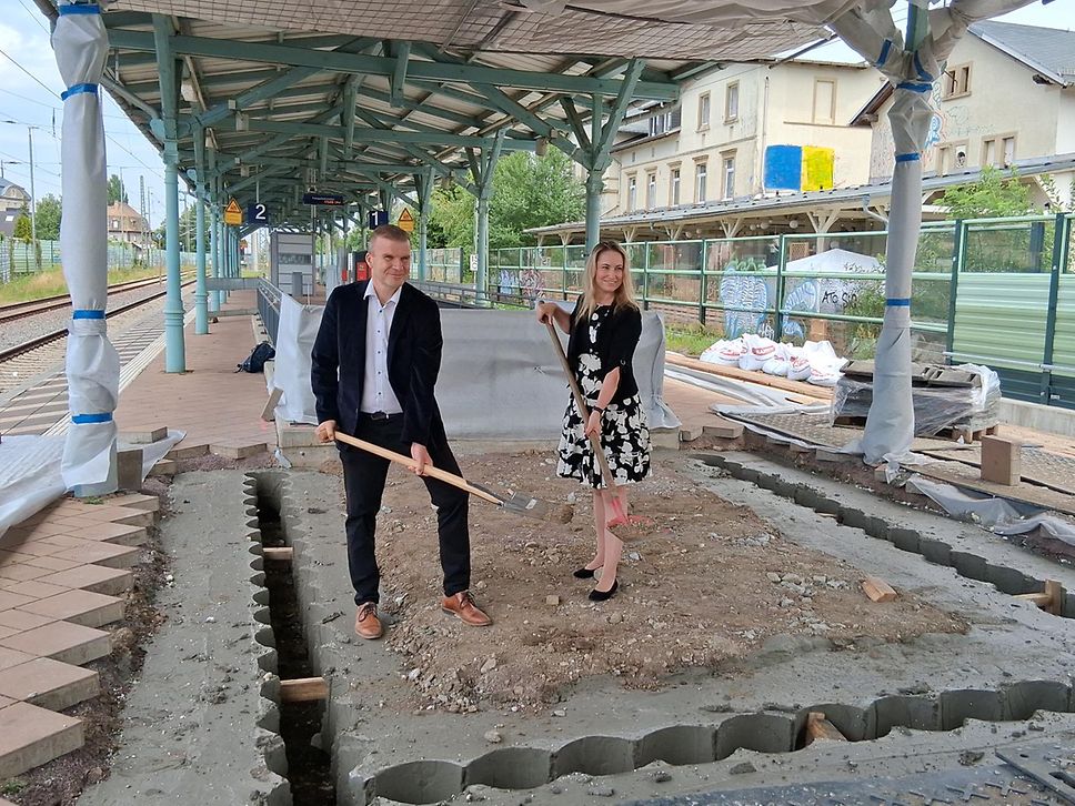 Die Deutsche Bahn (DB) beginnt mit dem Bau eines Aufzugs am Bahnhof Markranstädt