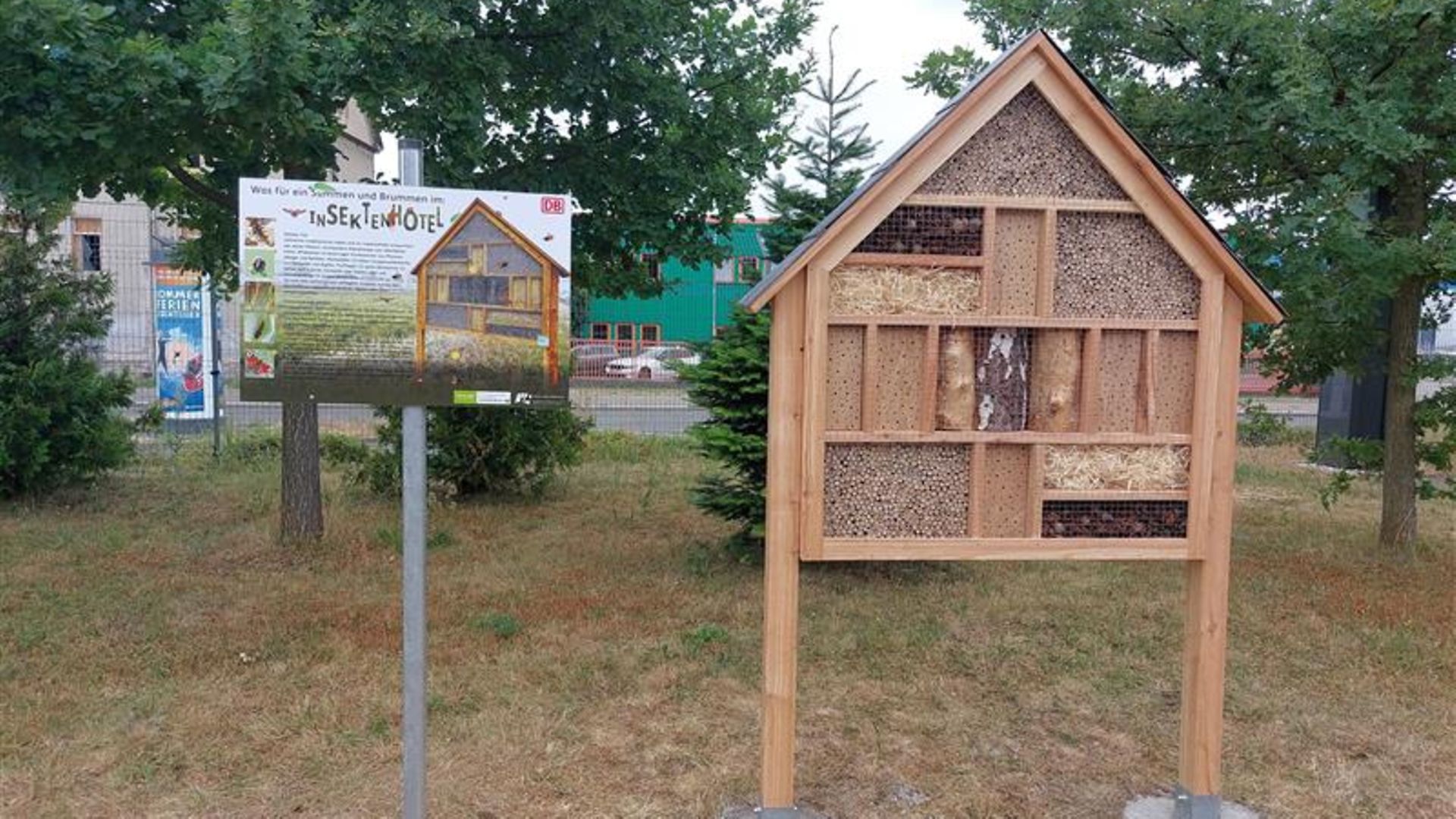Insect hotel on the grounds of the ICE maintenance depot in Leipzig