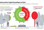 Infografik: Jahreszyklus Vegetationspflege am Gleis