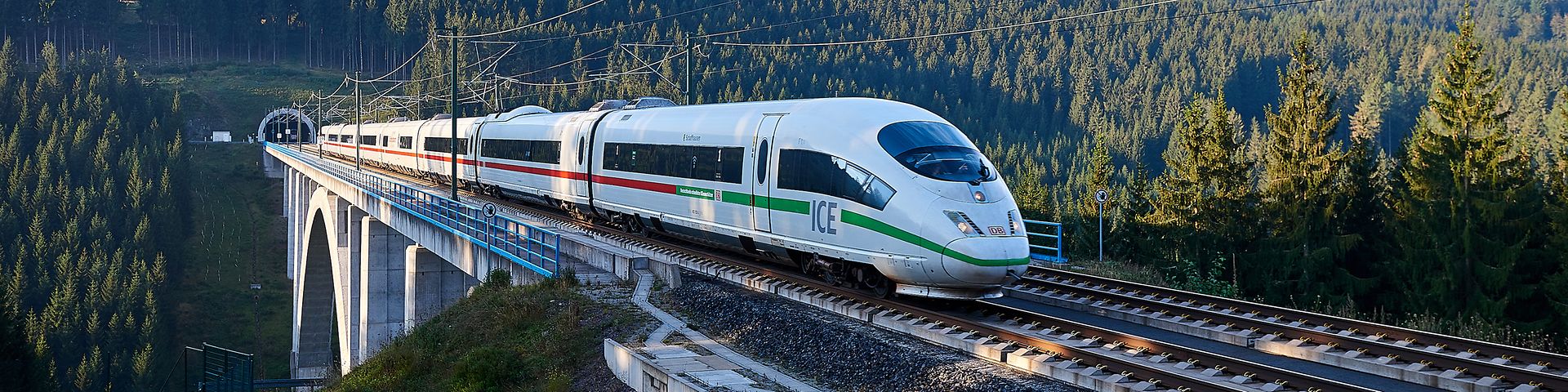 Seit 2018 sind unsere Gäste im Fernverkehr mit 100 Prozent Ökostrom unterwegs.