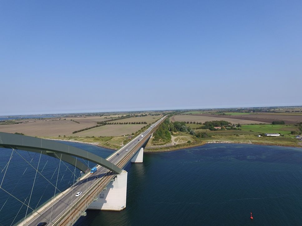 Fehmarnsundbrücke aus der Vogelschau