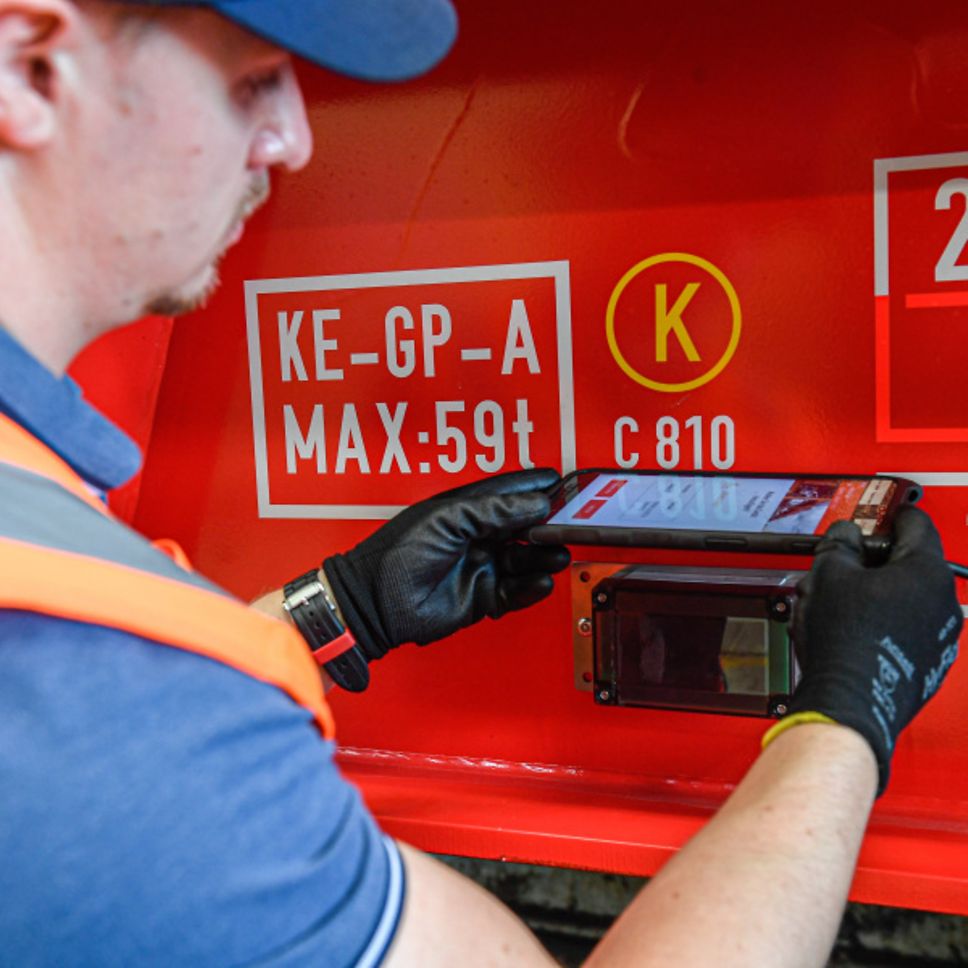 A technician registers the telematics box in the data portal - the car goes online.