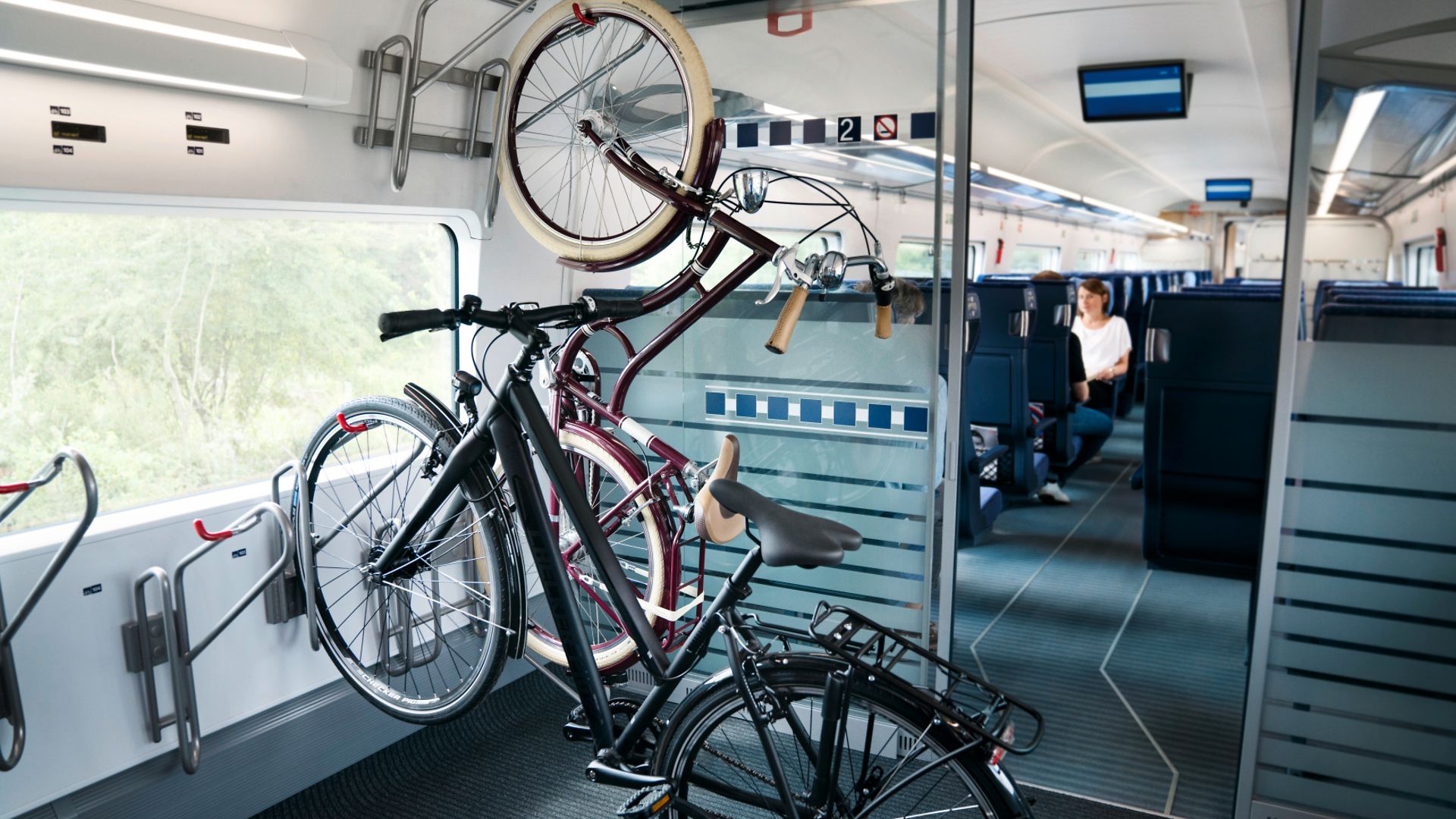 Ansicht des Bereiches für den Transport von Fahrrädern im ICE 4 Baureihe 412