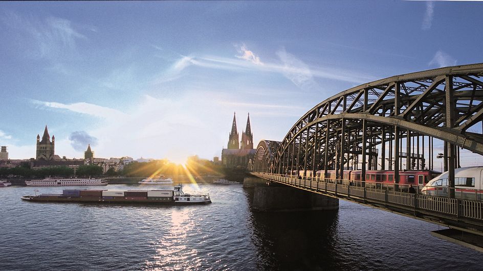 Skyline Köln mit Hohenzollernbrücke