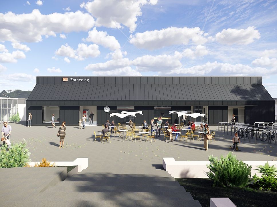 Visualisierung: Neues nachhaltiges Empfangsgebäude für den Bahnhof Zorneding